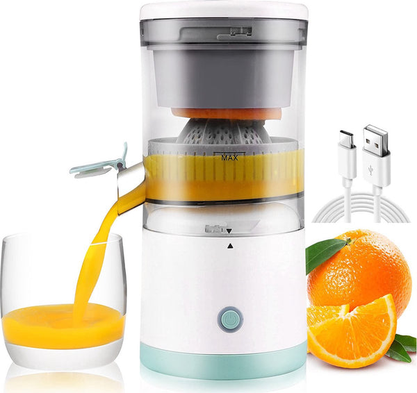 Draadloze CitrusEasy Juicer met USB-oplaadmogelijkheid voor verse sapjes, compact en gemakkelijk schoon te maken.